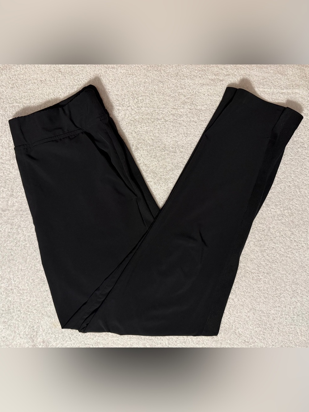 Athleta Brooklyn Mid Rise Ankle Pant Lightweight Travel Rib Knit Sides 198671